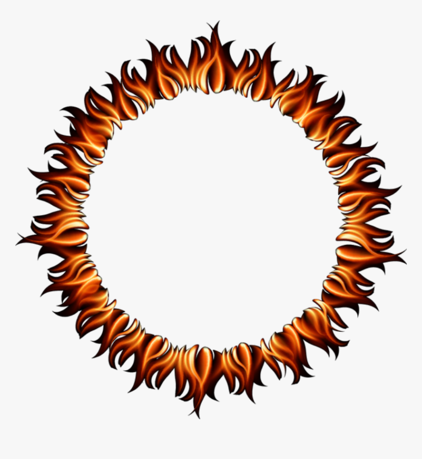 Fire Flames Ring Round Circle Circles Frame Border - Flame Circle, HD Png Download, Free Download