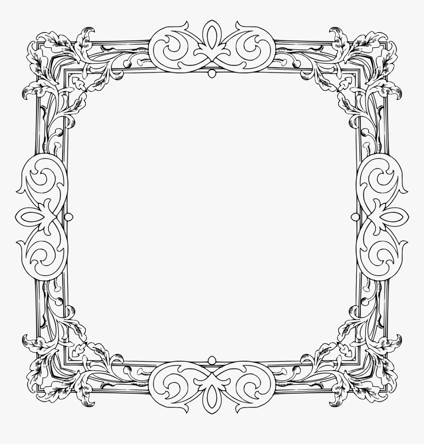 Vintage Floral Flourish Frame Extrapolated 3 Clip Arts - Floral Ornament Decorative Frame Vintage, HD Png Download, Free Download