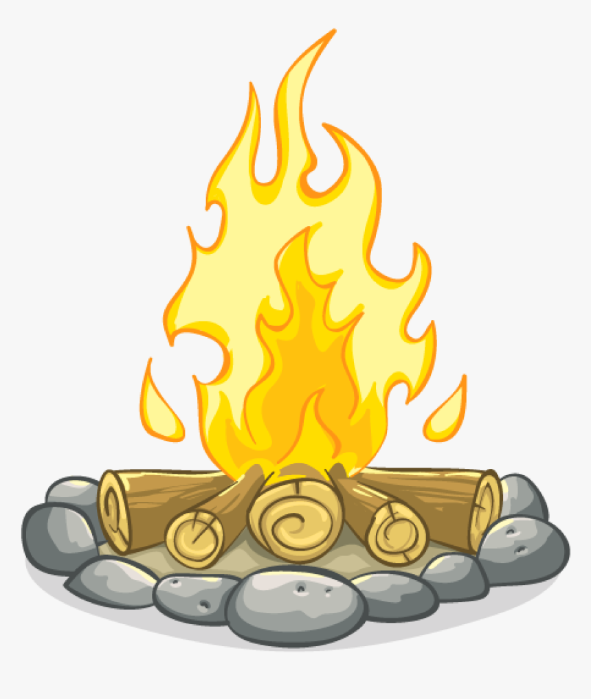 White Flame Png -clipart Black And White Download Bonfire - Transparent Background Campfire Png, Png Download, Free Download