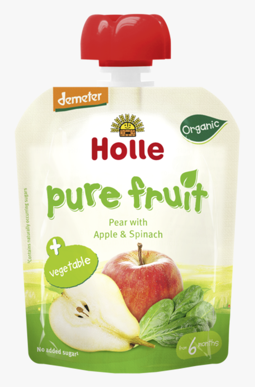 Holle Puree Pouch Of Pear, Apple And Spinach - Juicebox, HD Png Download, Free Download