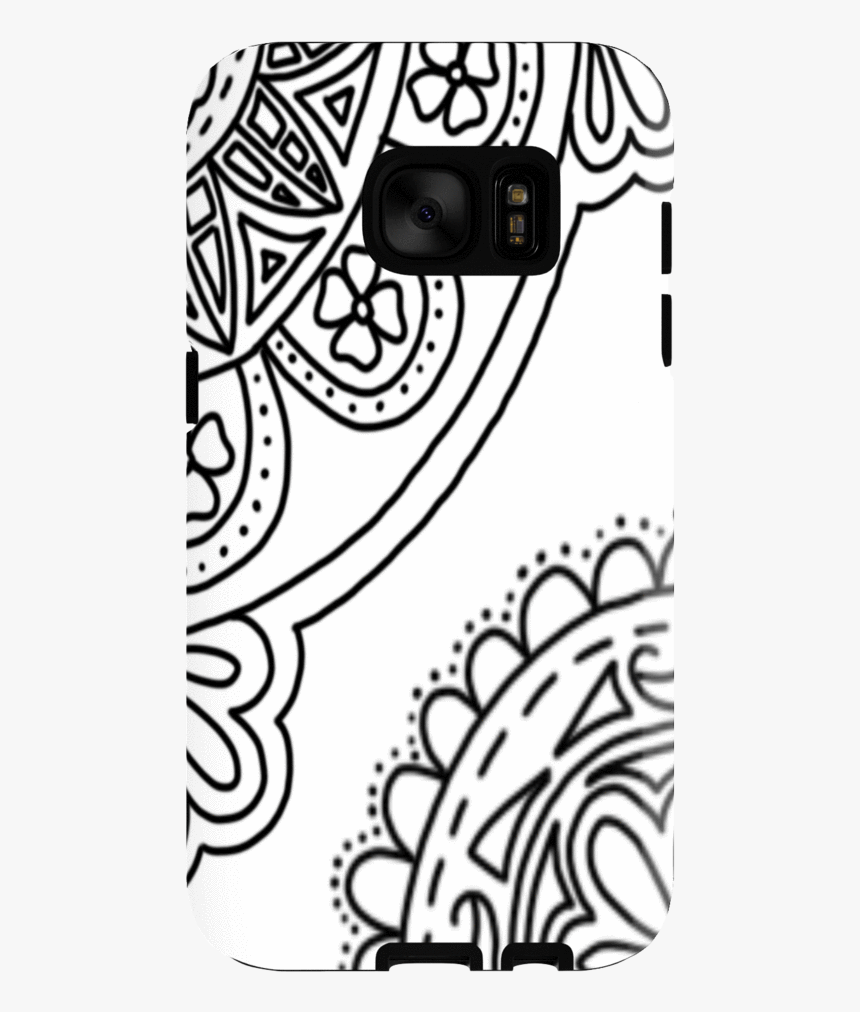 Galaxy S7 Flower Zentangle Case - Mobile Phone Case, HD Png Download, Free Download