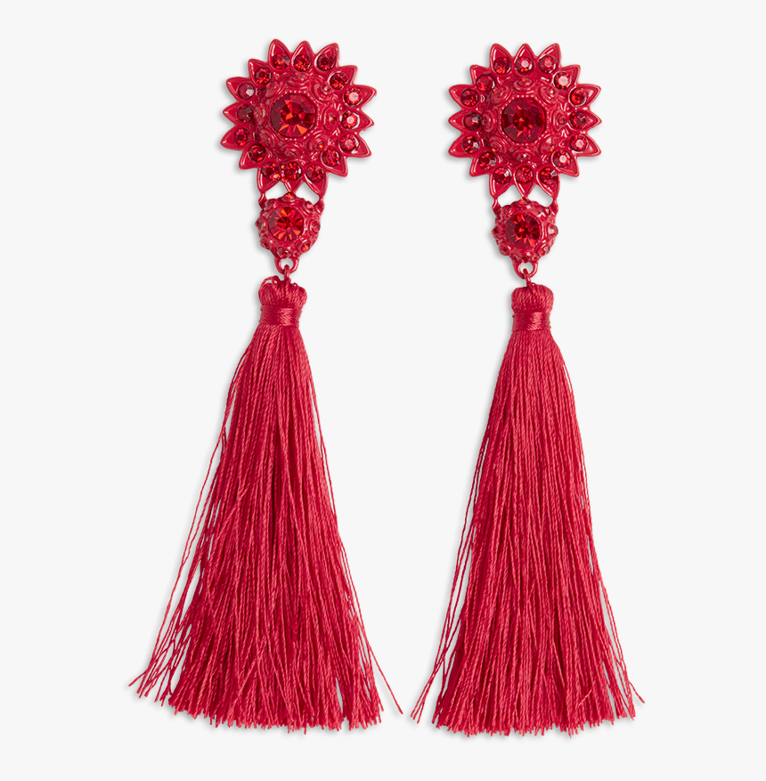 Earrings With Stones And Tassels Red - Earrings, HD Png Download, Free Download