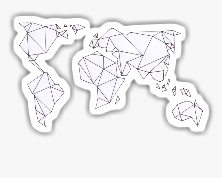 A Sticker Of A Geometric World Map - Stickers For Laptop Png, Transparent Png, Free Download