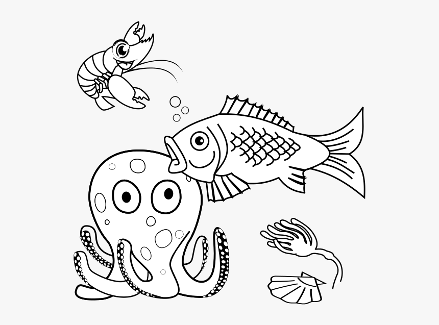 sea world black and white clipart