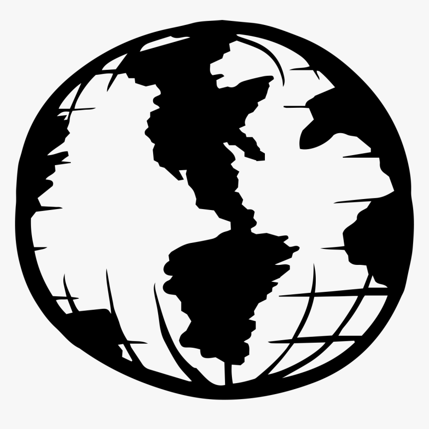 World Drawing Globe For Free Download - Globe Black And White Logo Png, Transparent Png, Free Download