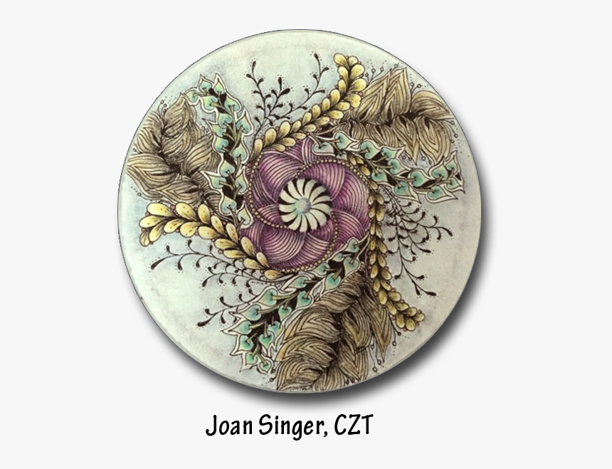 Zendala By Joan Singer, Czt - Zentangle Round Tiles, HD Png Download, Free Download