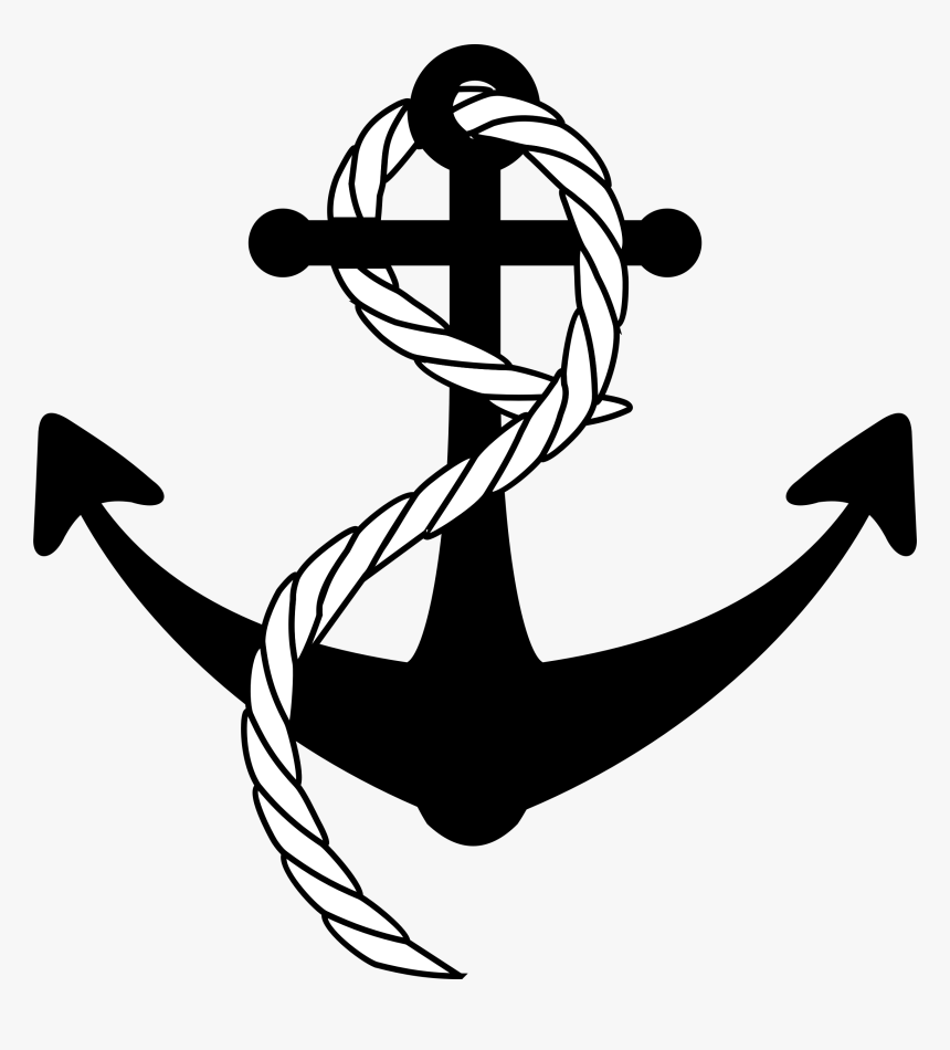 Ship Anchor Icons Png - Navy Anchor With Rope, Transparent Png, Free Download