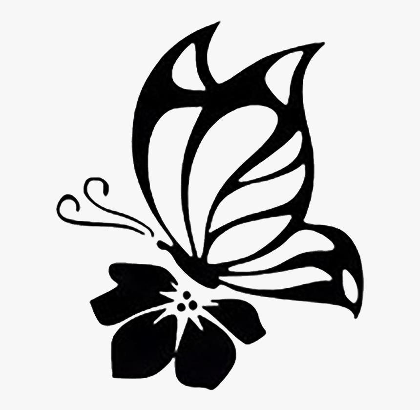 Illustration And Vector Arts - Butterfly On Flower Decal, HD Png Download, Free Download