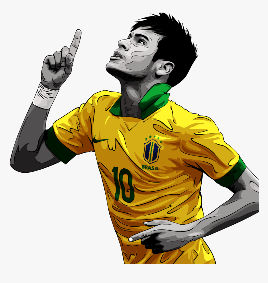 Neymar 10 Brazil Drawing Png Free Paw Patrol Clipart - Support Brazil World Cup 2018, Transparent Png, Free Download