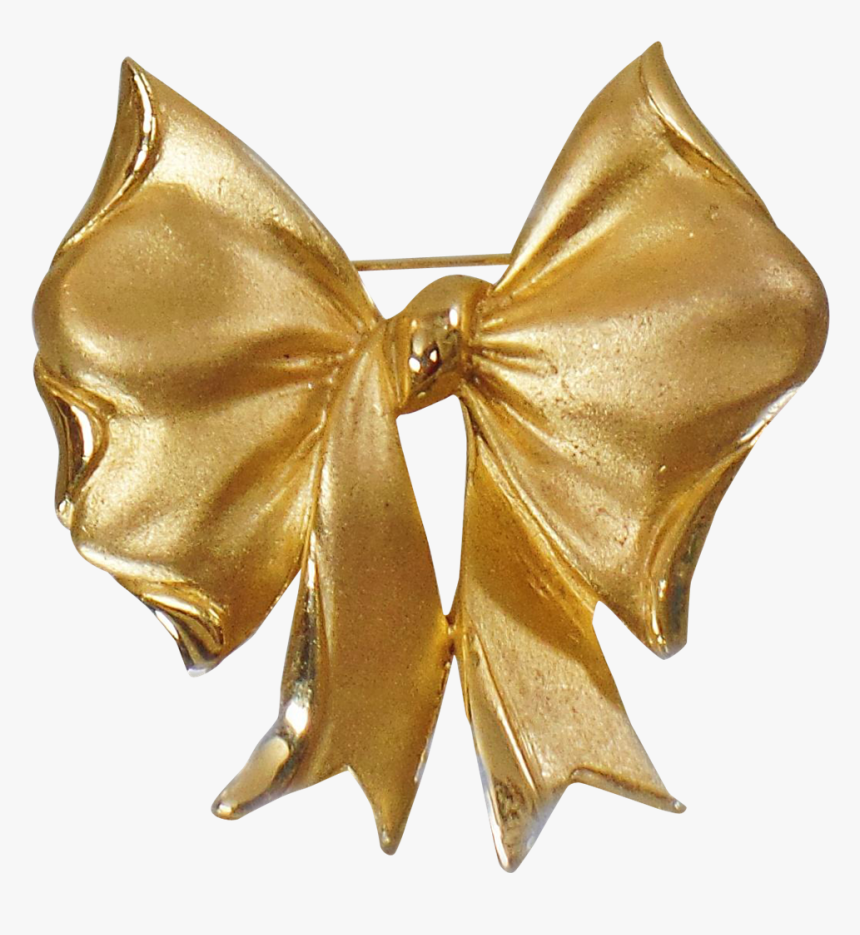 Gold Ribbon Bow And Arrow Clip Art - Gold Ribbon Bow Tie, HD Png Download, Free Download