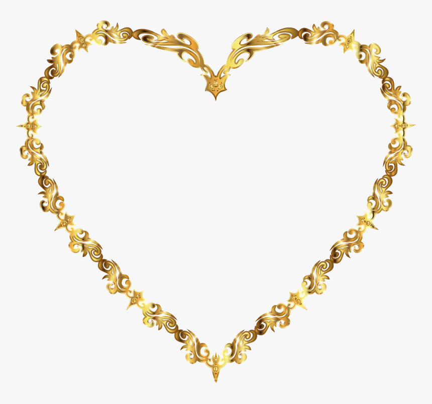Golden Heart Frame .png, Transparent Png, Free Download