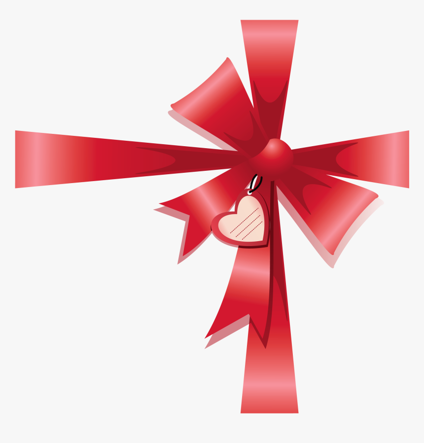 Valentine Decorative Bow With Heart Png Clipart - Gift Card Template Png, Transparent Png, Free Download