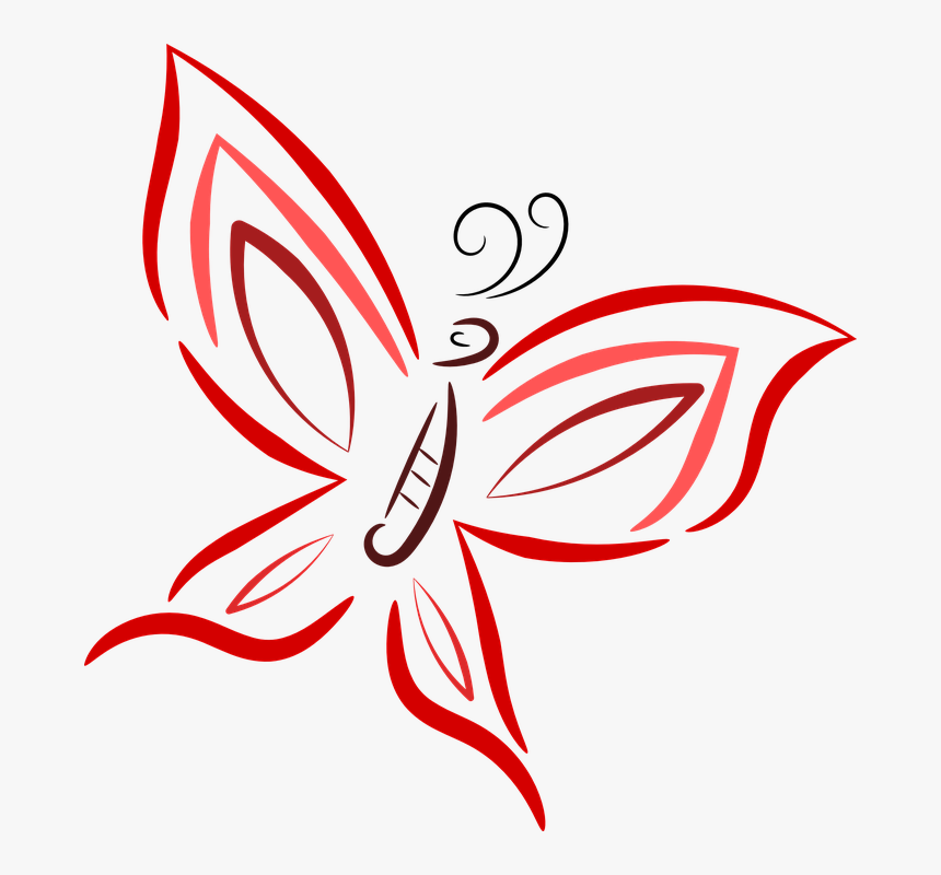 Vector Red Butterfly Png, Transparent Png, Free Download