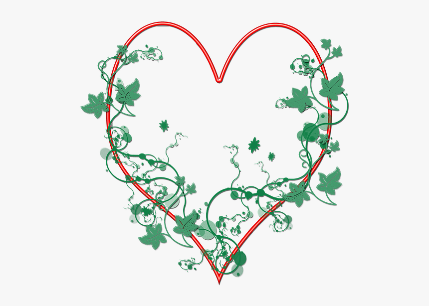 Heart, Ranke, Nature, Romance, Plant, Deco, Decorative - Nature Heart Png, Transparent Png, Free Download