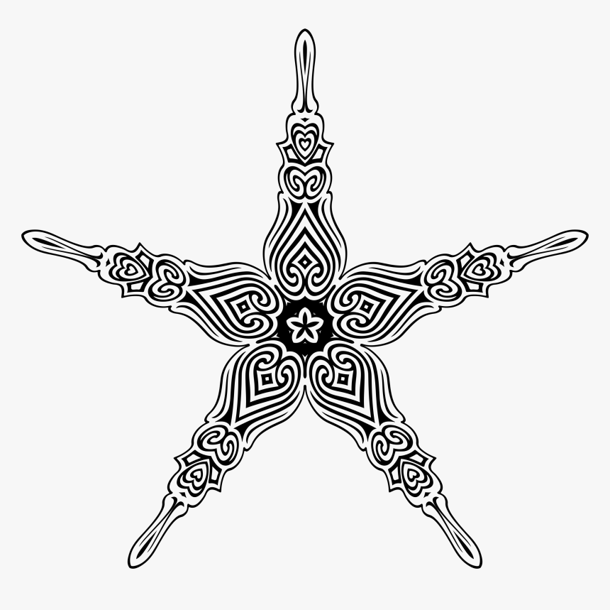 Ornate Flourish Design 10 Clip Arts - Ornate Clip Art Star, HD Png Download, Free Download