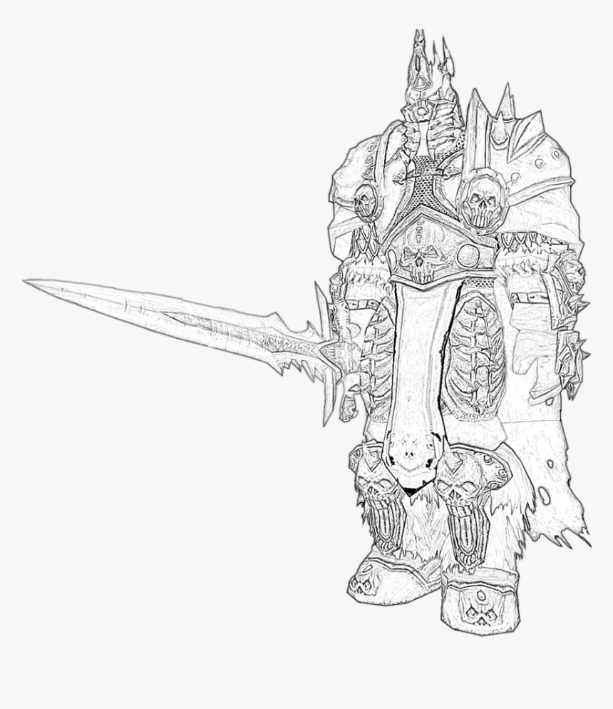 World Of The Lich King Sketch By - World Of Warcraft Para Colorear, HD Png Download, Free Download