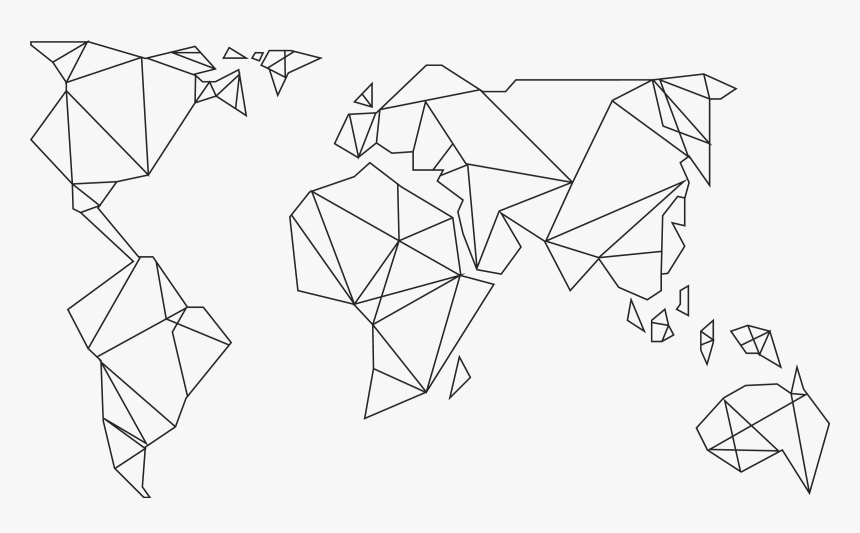 Geometric World Map Design, HD Png Download, Free Download