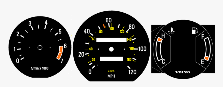 Volvo 240 Gauge Faces - Lampu Peringatan Sistem Bahan Bakar Diesel, HD Png Download, Free Download