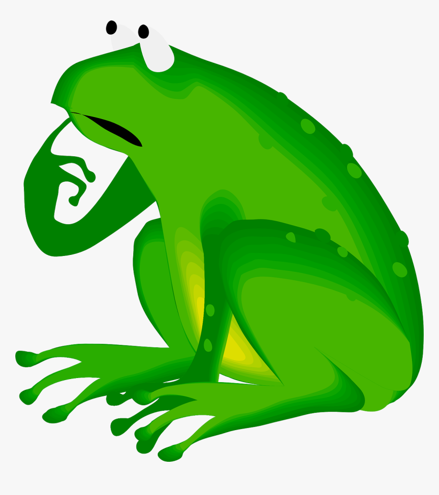 Grass,toad,vertebrate - Thinking Frog Clipart, HD Png Download, Free Download