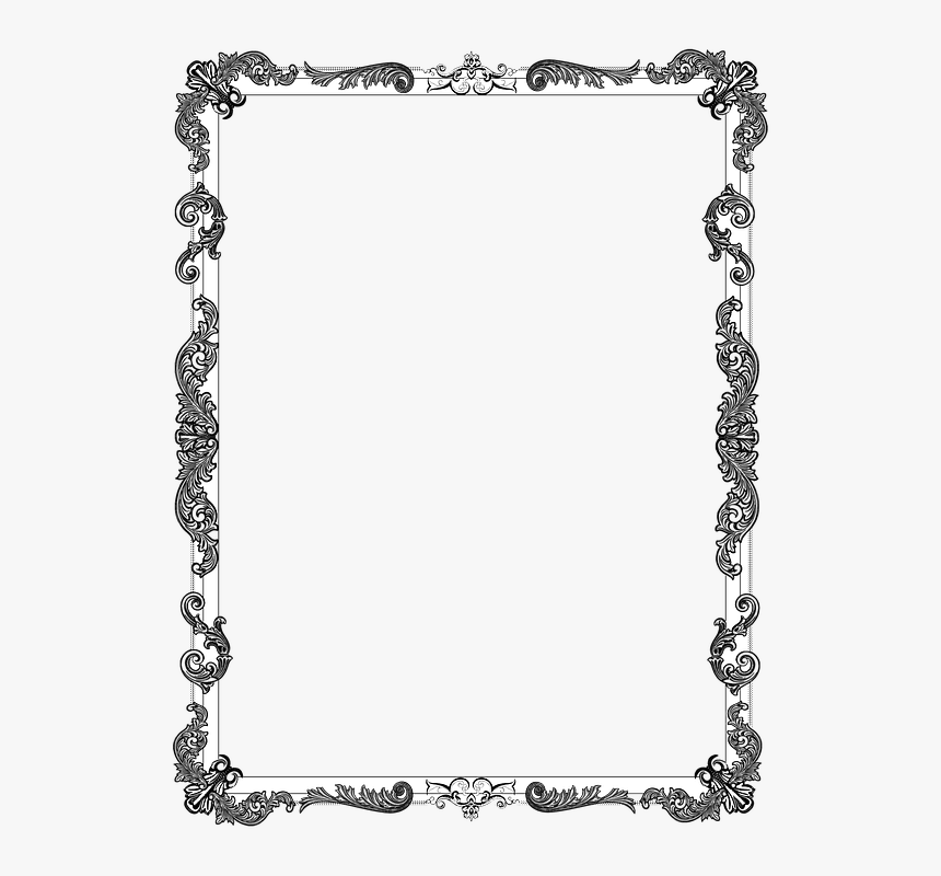 Ornate, Frame, Black, Border, Decoration, Vintage - Black And White Simple Border, HD Png Download, Free Download