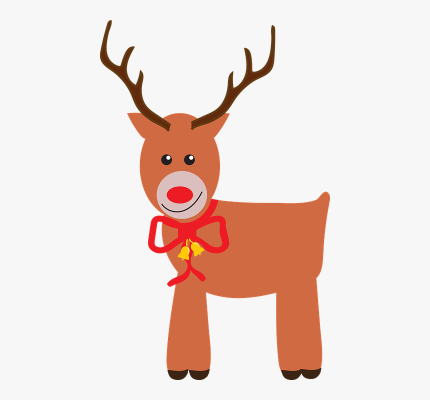 Reindeer, Christmas, Deer, Santa, Winter, Cute, Xmas - Cartoon, HD Png Download, Free Download