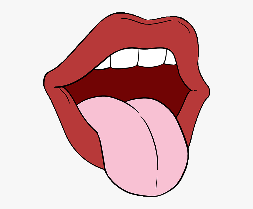 Mouth And Tongue Drawing, HD Png Download, Free Download