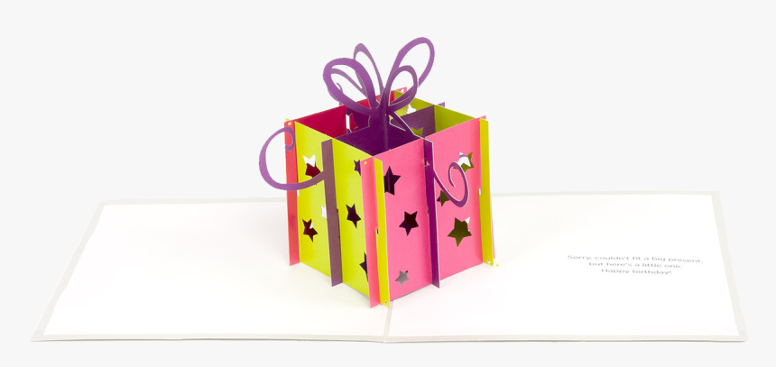 Present With Bow Pop Up Card - Present Paper Pop Cards, HD Png Download, Free Download