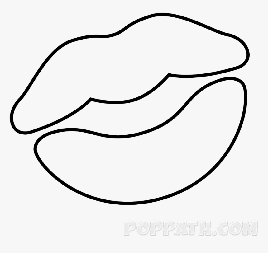 Pin Lips Outline Clipart Black And White - Line Art, HD Png Download, Free Download