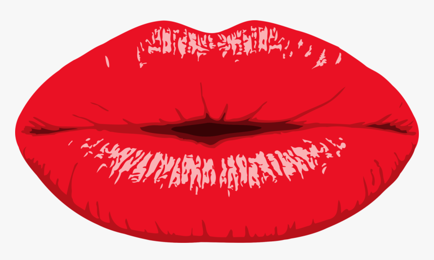 Red lips tattoo on neck