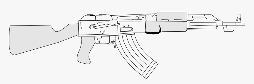 Guns Clipart Ak47 - Ak 47 Vector Outline, HD Png Download, Free Download