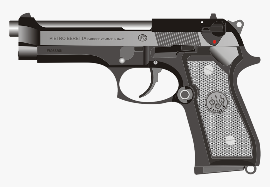 Beretta, Pistol, Gun, Handgun, Weapon, Firearm, Graphic - Beretta Red Dot Mount, HD Png Download, Free Download