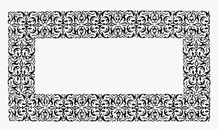 Decorative Vintage Border Png , Png Download - Black And White Ornate Border, Transparent Png, Free Download