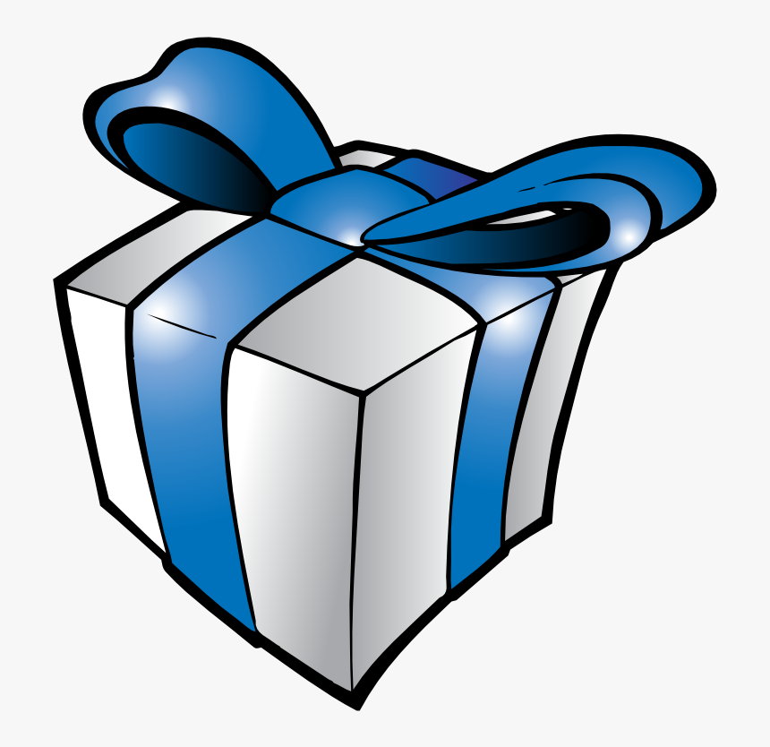 Christmas Present With Blue Ribbon Vector Illustration - Birthday Clipart Present, HD Png Download, Free Download