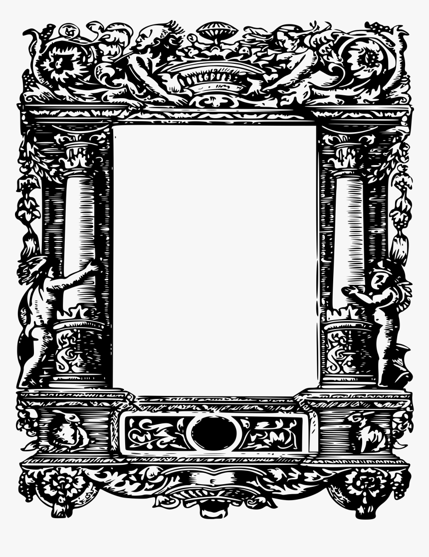 Ornate Curly Column Frame - Historical Photo Frames Png, Transparent Png, Free Download