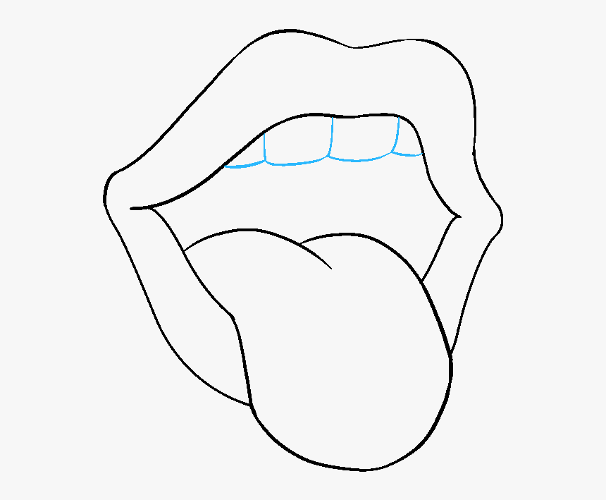 How To Draw Mouth And Tongue - Tongue Sticking Out Drawing, HD Png Download, Free Download