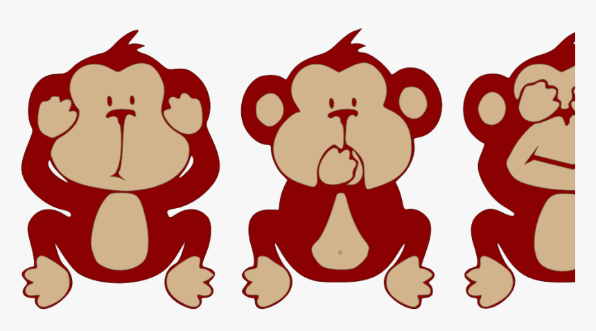 Reindeer Clipart Evil - 3 Wise Monkeys Cartoon, HD Png Download, Free Download