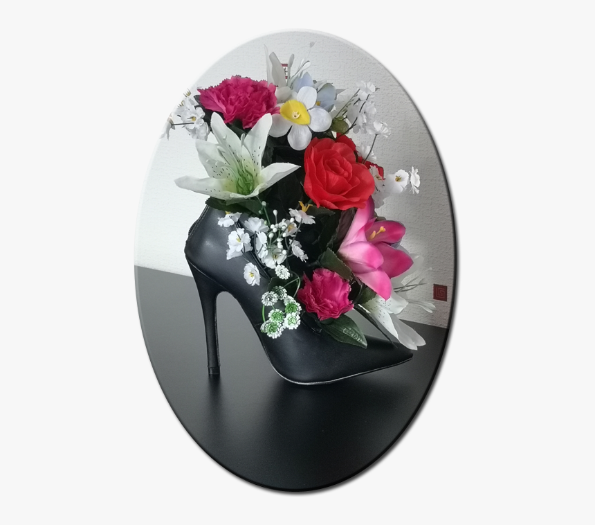 Siide Shot Of Stiletto Shoe With Flowers Cascading - Artificial Flower, HD Png Download, Free Download