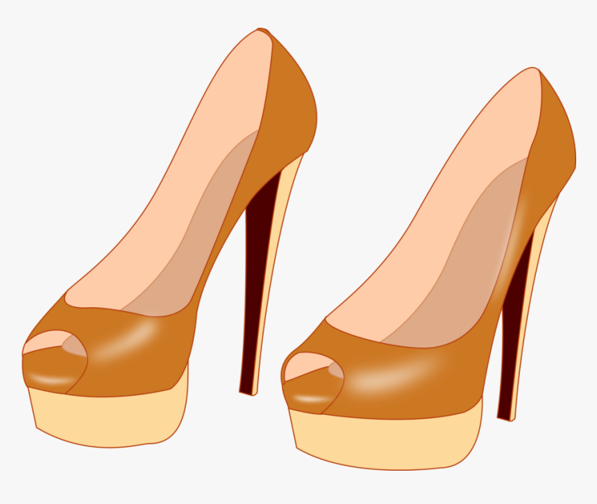 High-heeled Shoe Stiletto Heel Court Shoe Footwear - Brown Heel Shoes Clipart, HD Png Download, Free Download