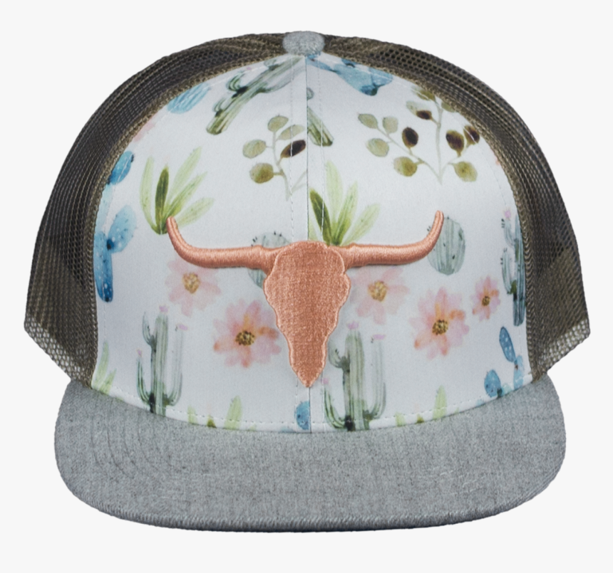 Longhorn Floral Ladies Ball Cap - Longhorn Cactus Cap, HD Png Download, Free Download