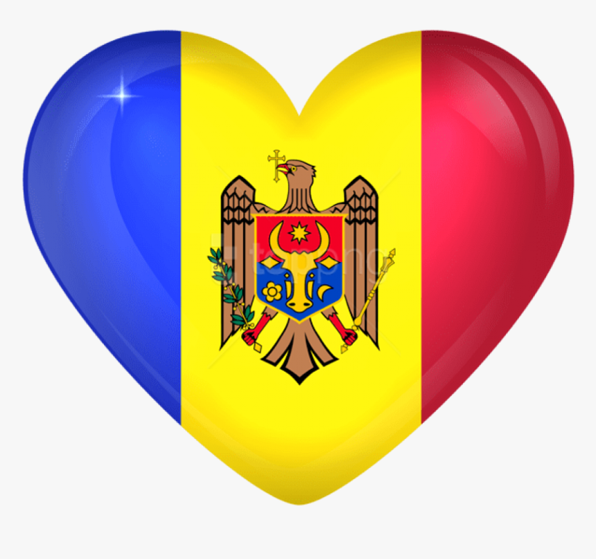 Free Png Download Moldova Large Heart Flag Clipart - Moldova Flag Heart Png, Transparent Png, Free Download