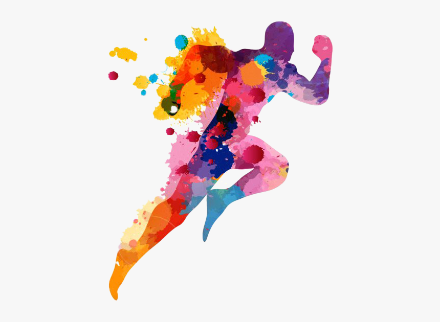 Abstract Running Transparent Background - Colored Sports Vector Png, Png  Download - kindpng