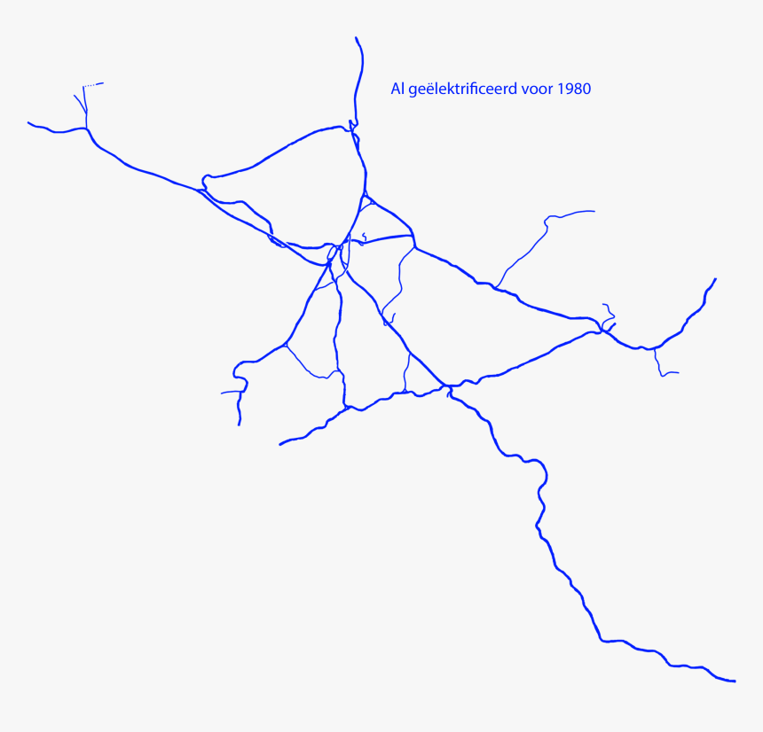 Spoorwegkaart Belgie Van Elektrificaties Voor 1980 - Art, HD Png Download, Free Download