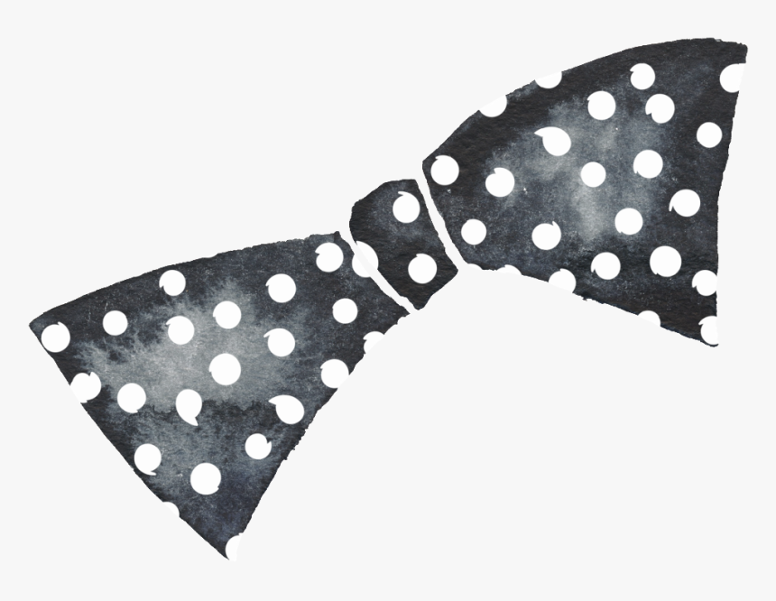 Polka Dot Bow Black And White Watercolor Fashion Transparent - Shoelace Knot, HD Png Download, Free Download