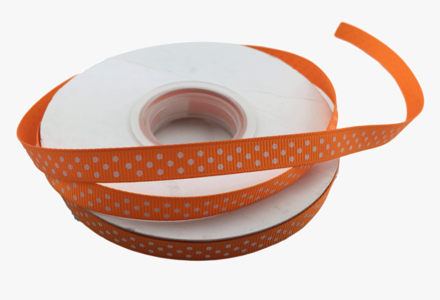 Ribbons [tag] Orange And White Polka Dots Grosgrain - Circle, HD Png Download, Free Download