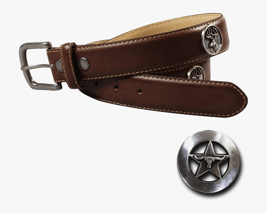 3″ Side-stitched Brown Leather Belt - Belt, HD Png Download, Free Download