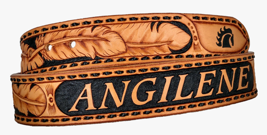 Hand Tooled Leather Belt, Basketweave Leather Belt, - Bracelet, HD Png Download, Free Download