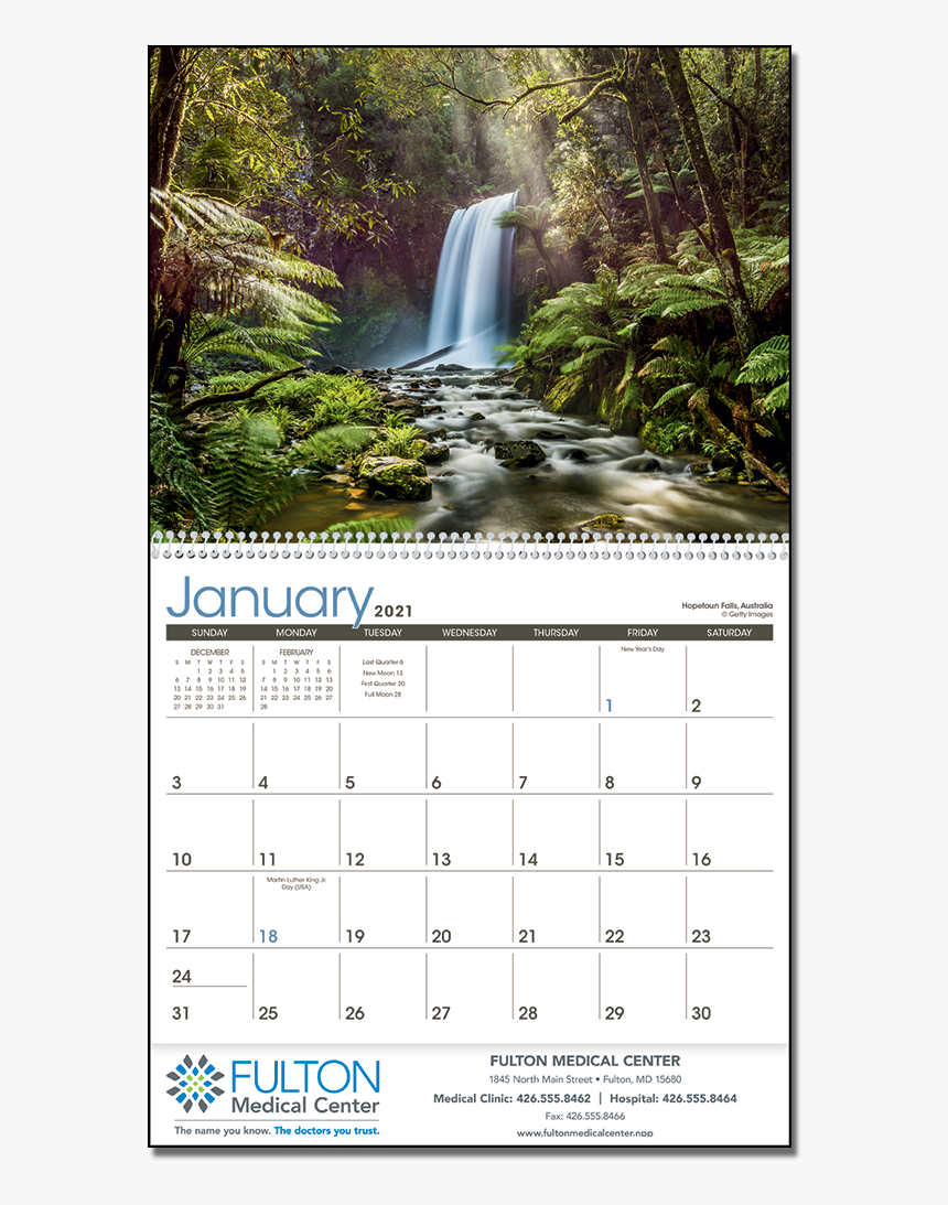 Picture Of Waterfalls Wall Calendar - Waterfall, HD Png Download, Free Download