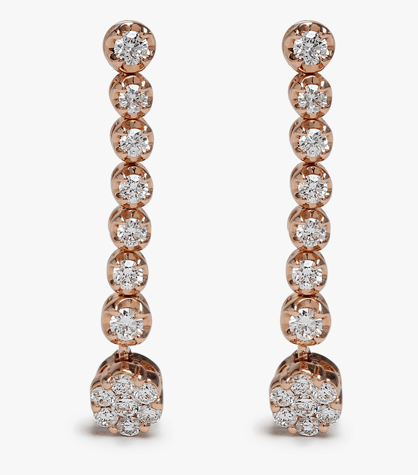 18 Ct Rose Gold Diamond Earrings - Earrings, HD Png Download, Free Download