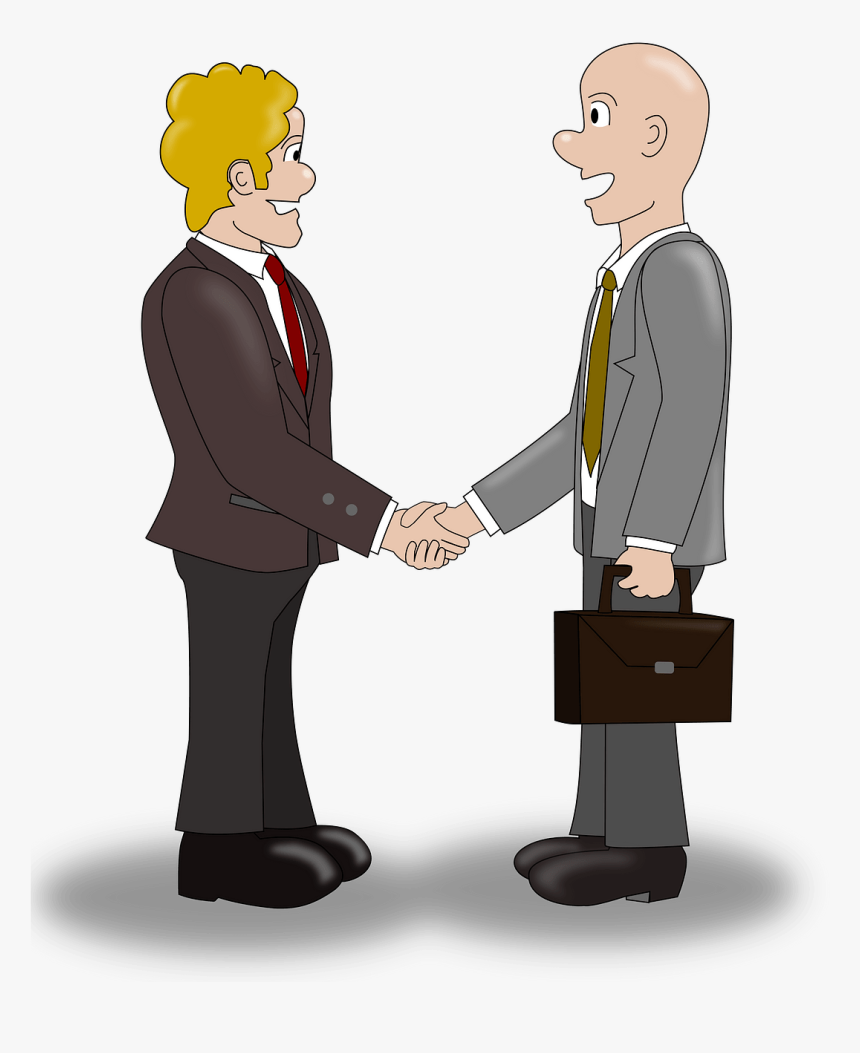 Cartoon Businessman Handshake Png, Transparent Png, Free Download