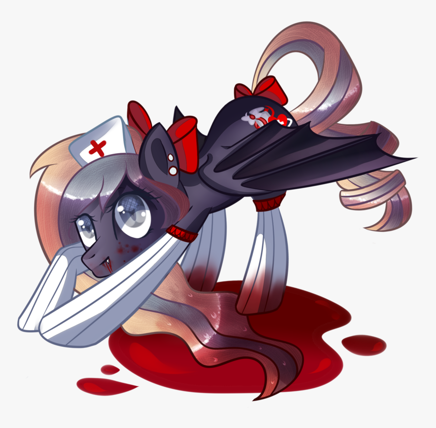 Xvivido, Bat Pony, Blood, Cute, Grimcute, Hat, Nurse - Cartoon, HD Png Download, Free Download